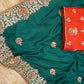 BRIDAL SAREE WITH HEAVY BORDER SEQUENCE ,EMBROIDERY AND DORI WORK (6.15 MTR CUT ) (WITH BLOUSE)  ##SR0216