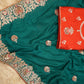 BRIDAL SAREE WITH HEAVY BORDER SEQUENCE ,EMBROIDERY AND DORI WORK (6.15 MTR CUT ) (WITH BLOUSE)  ##SR0216