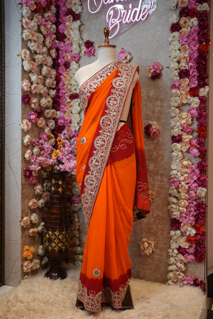 RAJASTHANI TRADITIONAL PILA SAREE WITH HEAVY WORK (WITH BLOUSE) ##SR0297