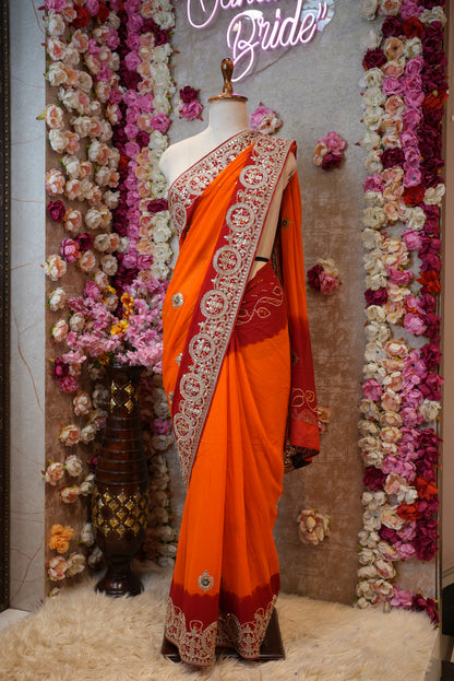 RAJASTHANI TRADITIONAL PILA SAREE WITH HEAVY WORK (WITH BLOUSE) ##SR0297