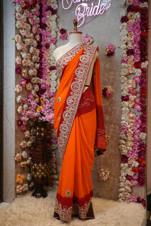 RAJASTHANI TRADITIONAL PILA SAREE WITH HEAVY WORK (WITH BLOUSE) ##SR0297