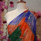 ROYAL GEORGETTE FABRIC DARBARI BANDHANI SAREE IN PACHRANGI COLOURWITH PEACOCK DESIGN BORDER & AARI TARI WORKAND JAAL PATTERN (WITHOUT BLOUSE)  ##SR464