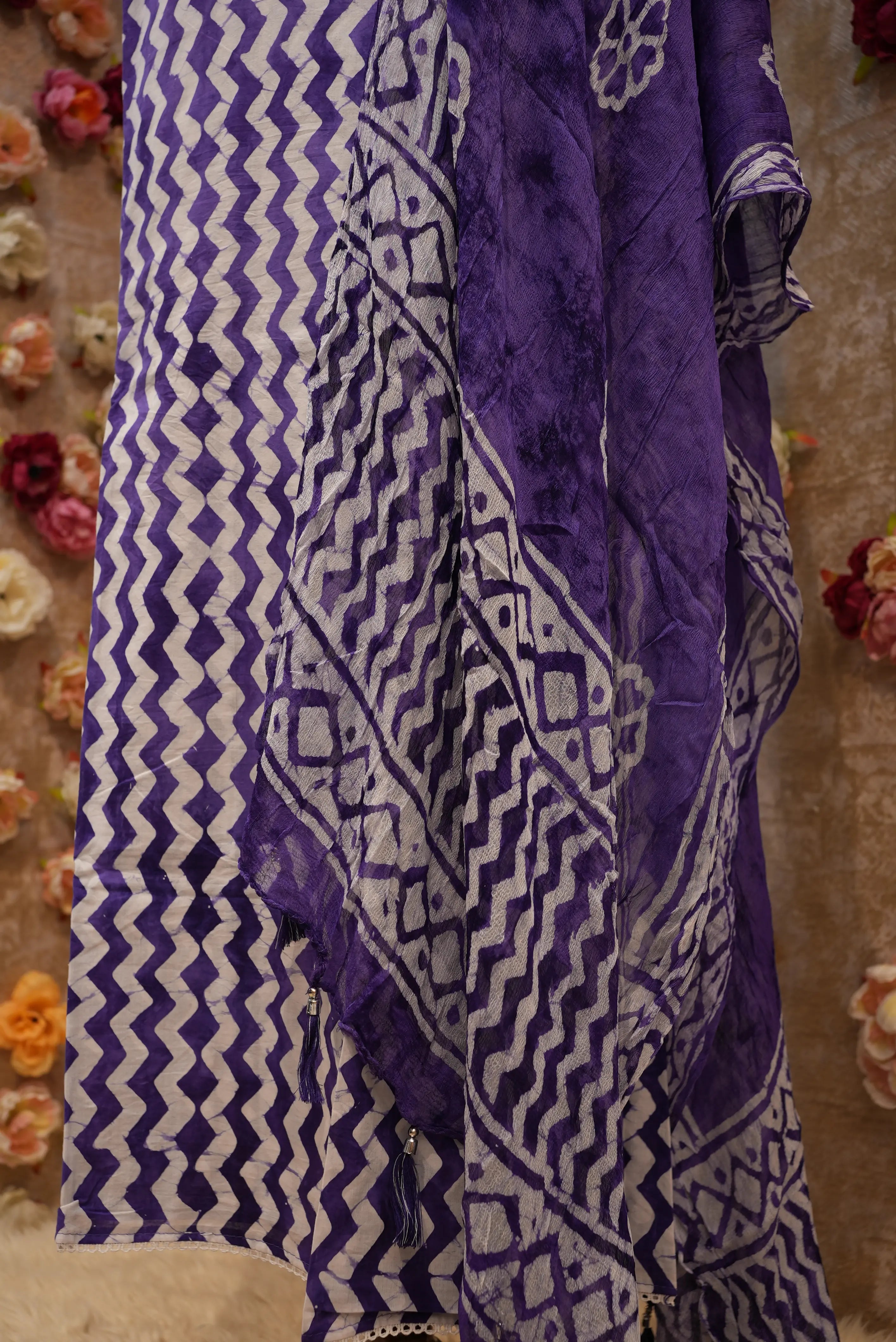 PUREE COTTON 3-PIECE LEHRIYA SUIT (UNSTITCHED)