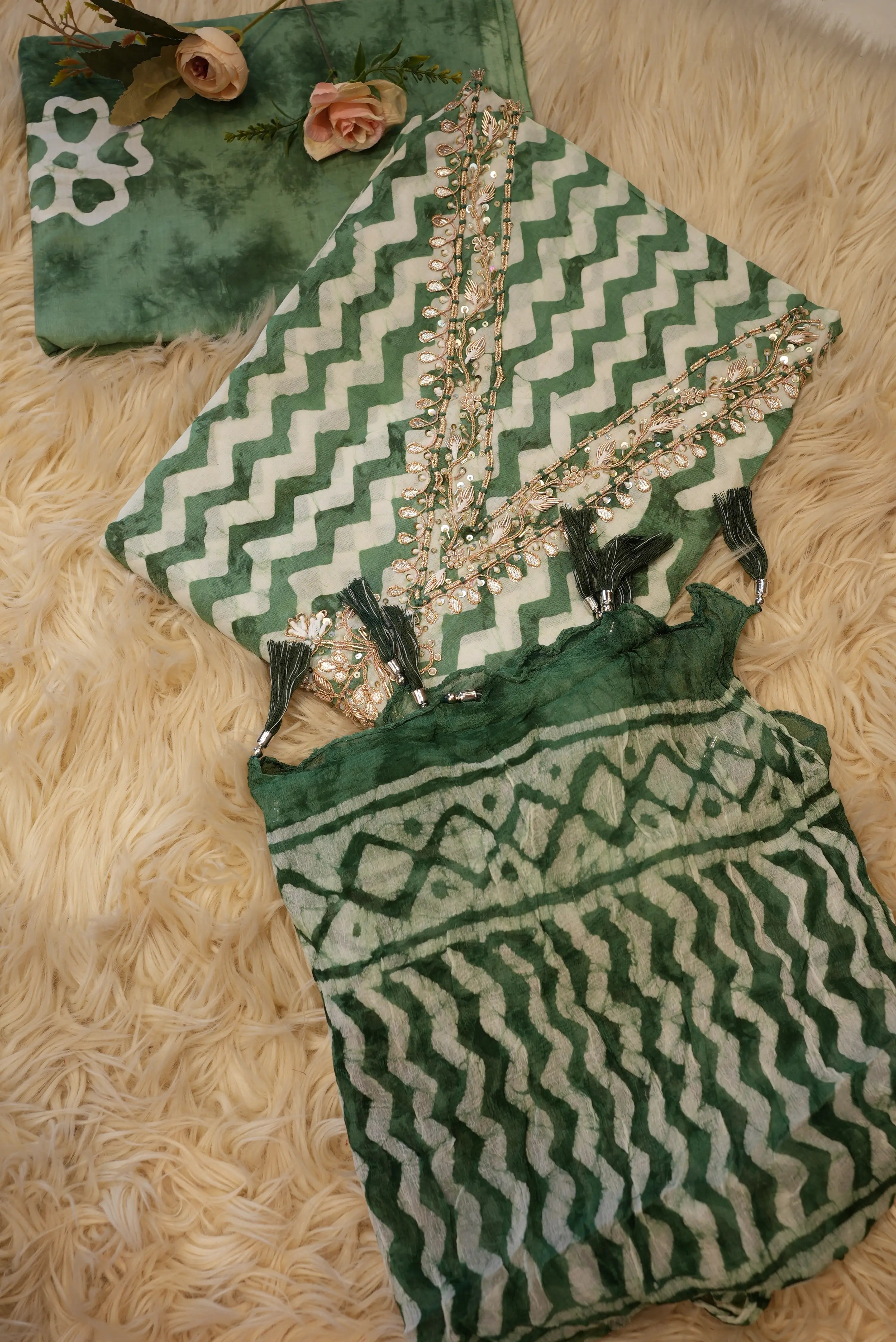 PUREE COTTON 3-PIECE LEHRIYA SUIT (UNSTITCHED)