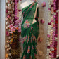 FLOWER PRINT SAREE WITH CUTDANA WORK (WITHOUT  BLOUSE)   ##SR471