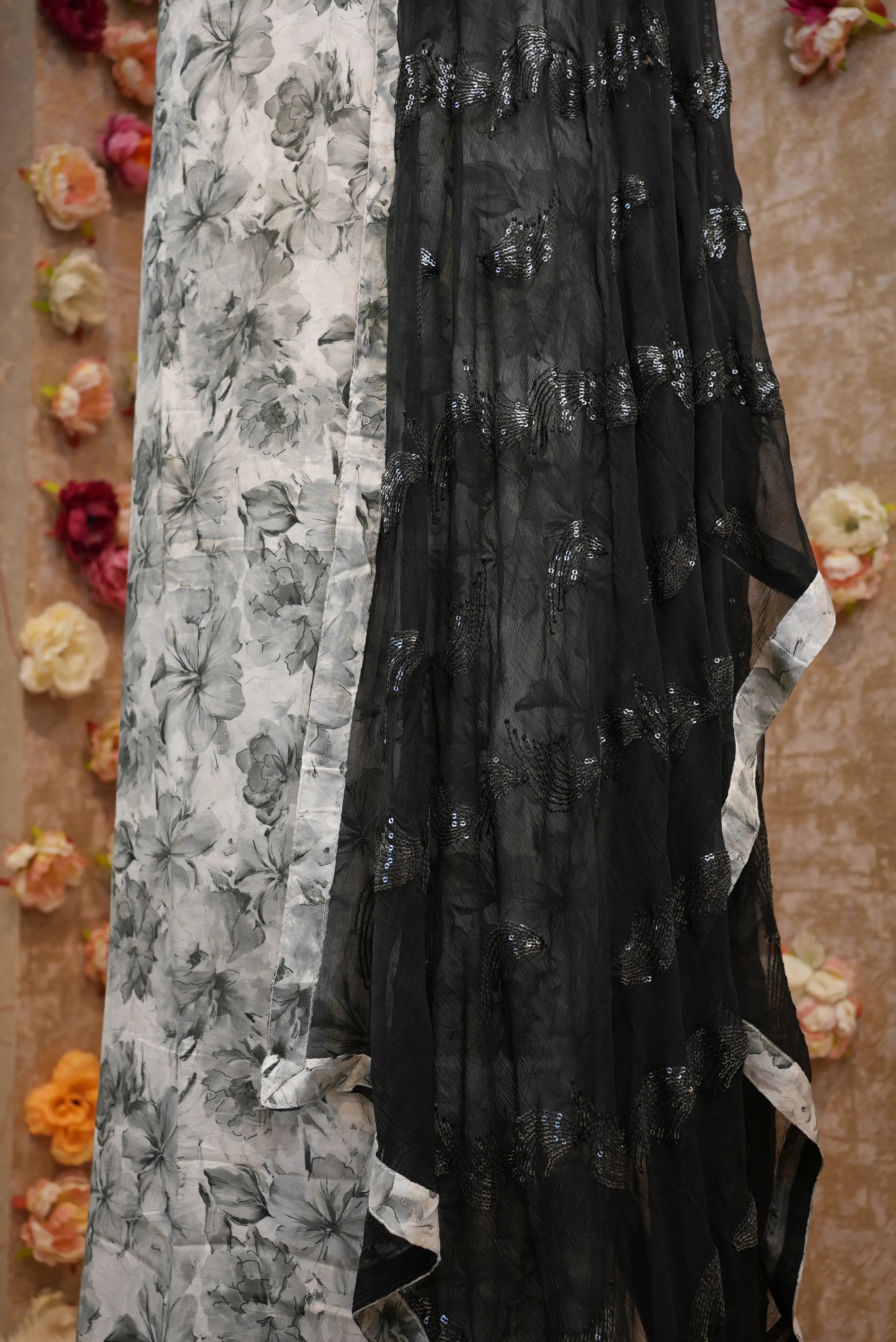 PURE MASLIN FABRIC SUIT WITH CUTDANA WORK (UNSTITCHED)
