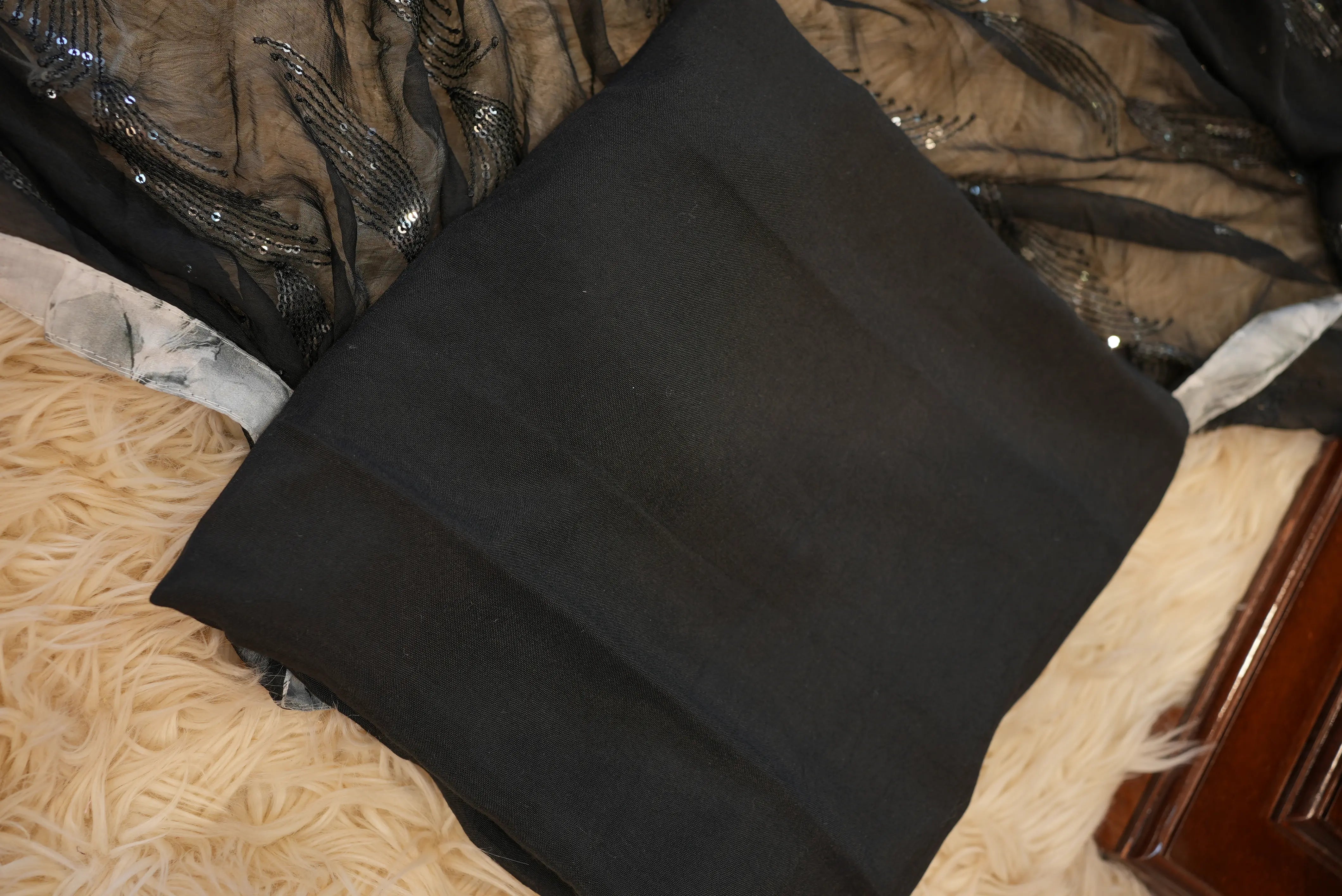 PURE MASLIN FABRIC SUIT WITH CUTDANA WORK (UNSTITCHED)