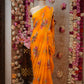 FLOWER PRINT SAREE WITH CUTDANA WORK (WITHOUT  BLOUSE)   ##SR471