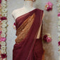 ROYAL CHIFFON FABRIC SAREE WITH AARI TARI & MIRROR WORK (WITH OUT BLOUSE) ##SR478