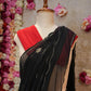 ROYAL CHIFFON FABRIC SAREE WITH LINING PATTERN CUTDANA HANDWORK (WITH CONTRST RED BLOUSE)   ##SR475
