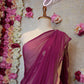 ROYAL CHIFFON FABRIC SAREE WITH LINING PATTERN CUTDANA HANDWORK (WITH CONTRST RED BLOUSE)   ##SR475