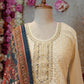 3-PIECE SUIT WITH EMBIORDERY WORK IN OFF WHITE COLOUR WITH DUPATTA ##SP0103