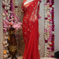 CUTDANA AND AARI WORK SAREE WITH SMALL BUTTI PATTERN AND CUTDANA BORDER (WITH RUNING BLOUSE) ##SR480