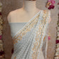 CHIFFON FABRIC LEHERIYA SAREE WITH CHARKHI GOTA WORK  & BANDHANI PALLU DESIGN  (WITH BLOUSE ) (6.15 MTR APRROX)   ##SR0233