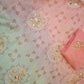 CHIFFON FABRIC LEHERIYA SAREE WITH CHARKHI GOTA WORK  & BANDHANI PALLU DESIGN  (WITH BLOUSE ) (6.15 MTR APRROX)   ##SR0233