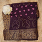 SEQUENCE & EMBROIDERY WORK DESIGNER BANDHANI PATTERN SAREE WITH ZARI WEAVING BORDER (WITH BLOUSE ) (6.15 MTR CUT )##SR0230