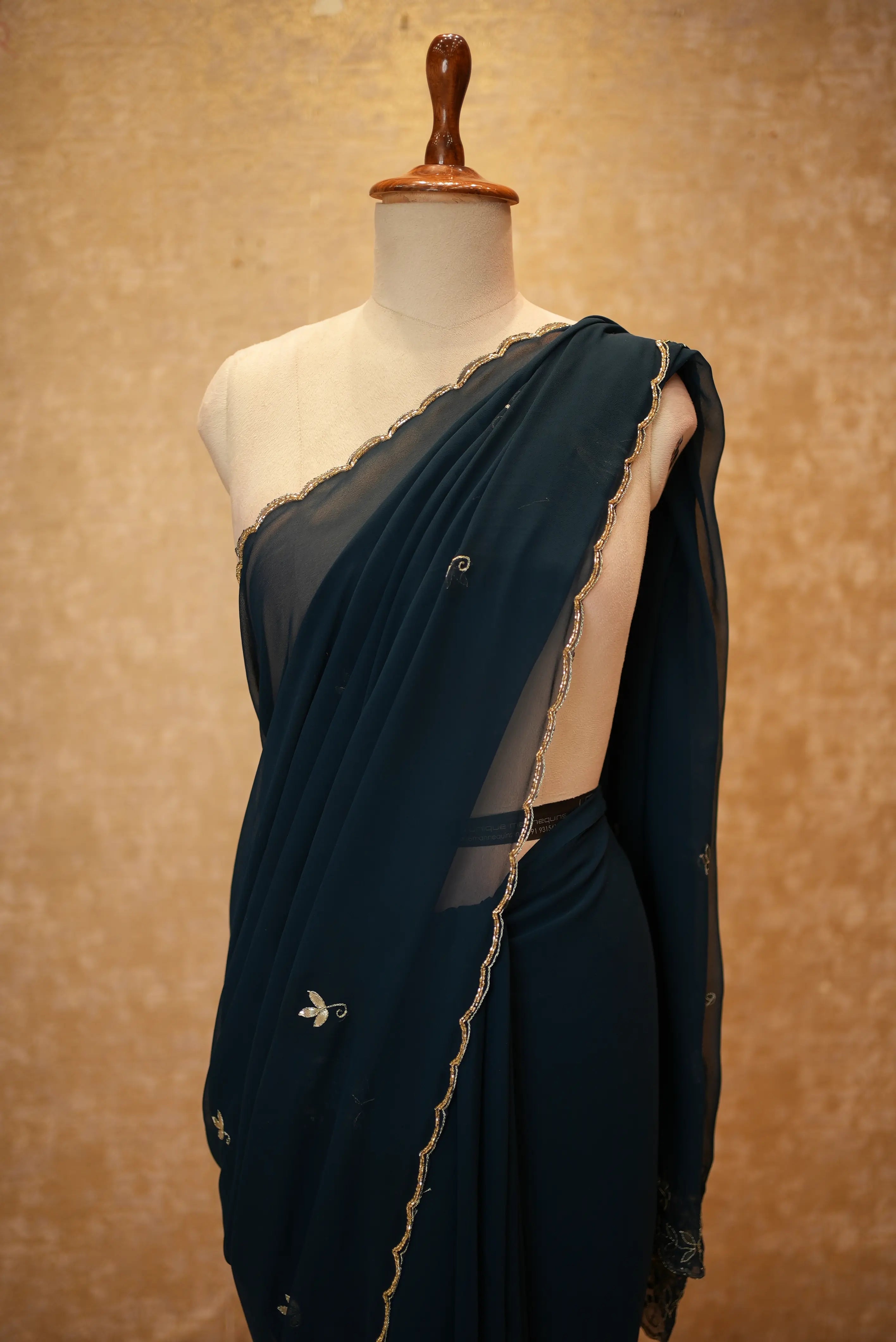 Traditional Rajasthani Saree On Georgette Fabric With Gotta Patti & Cutdana Work