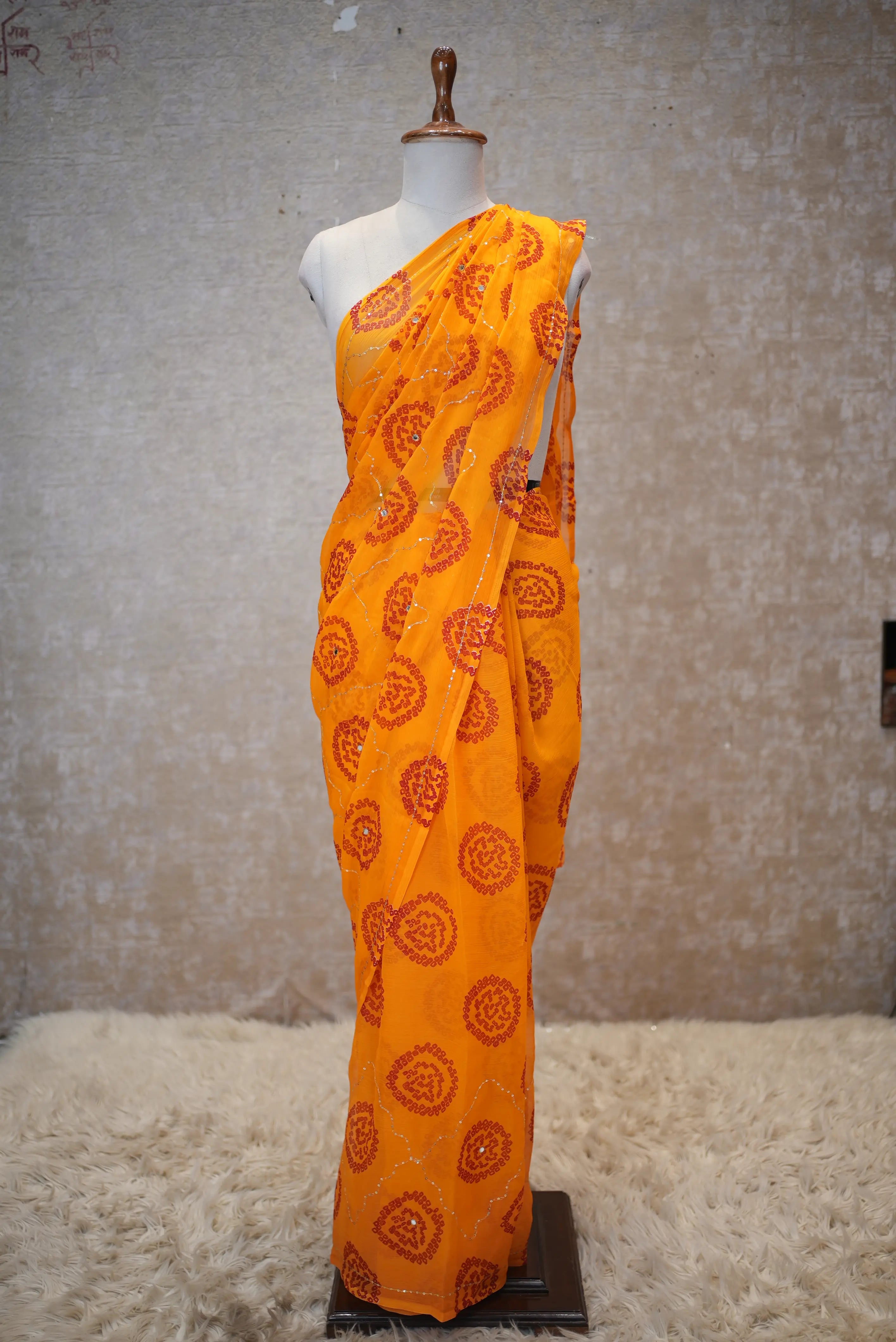 Bandhani Special Rajwadi Saree with Aari Tari Work