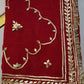 COUSTOMIZED CHARKHI AND KACHI GOTA PATTI WROK SAREE ON PURE GEORGETTE FABRIC WITH CONTRAST GREE BLOUSE ##SR0234