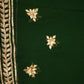 COUSTOMIZED CHARKHI AND KACHI GOTA PATTI WROK SAREE ON PURE GEORGETTE FABRIC WITH CONTRAST GREE BLOUSE ##SR0234