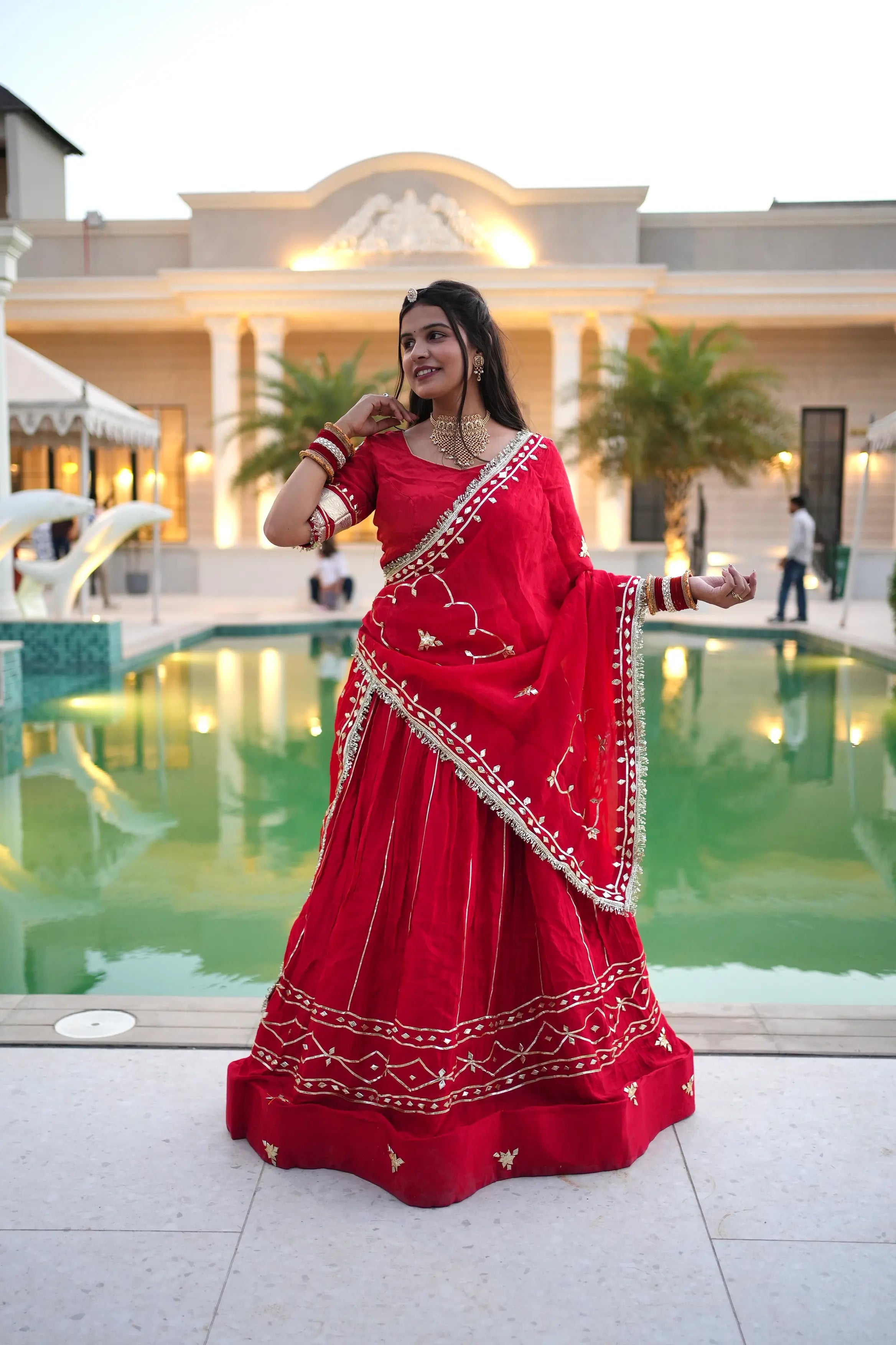 Rajasthani Lehenga With Kachhi Gota Patti Work