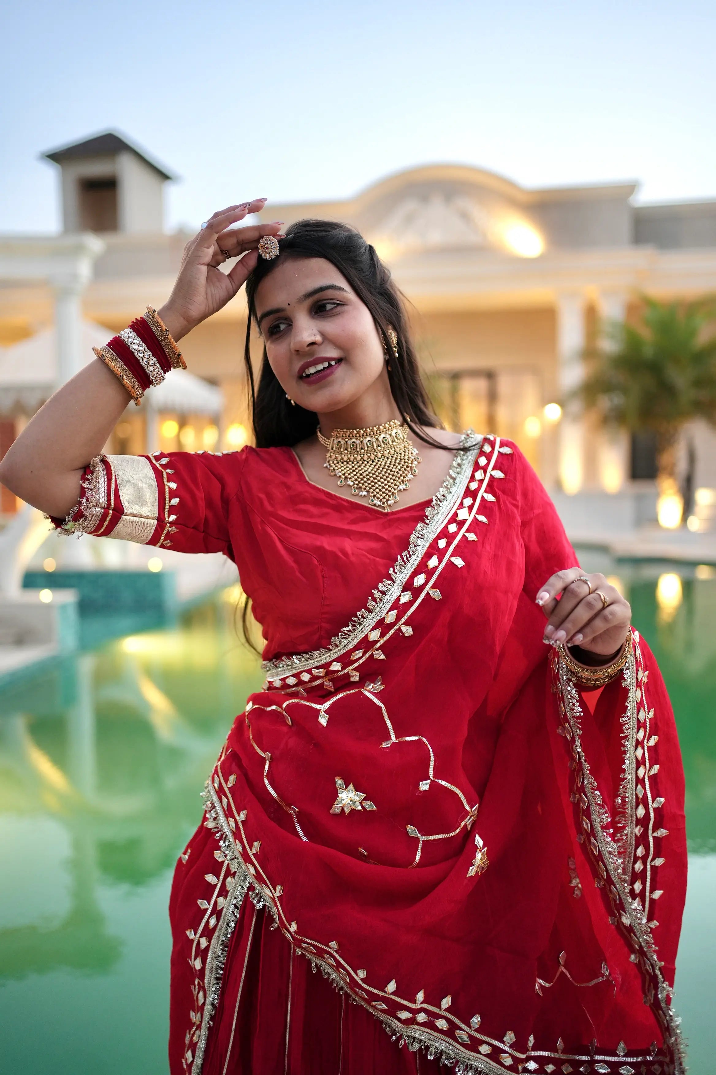 Rajasthani Lehenga With Kachhi Gota Patti Work