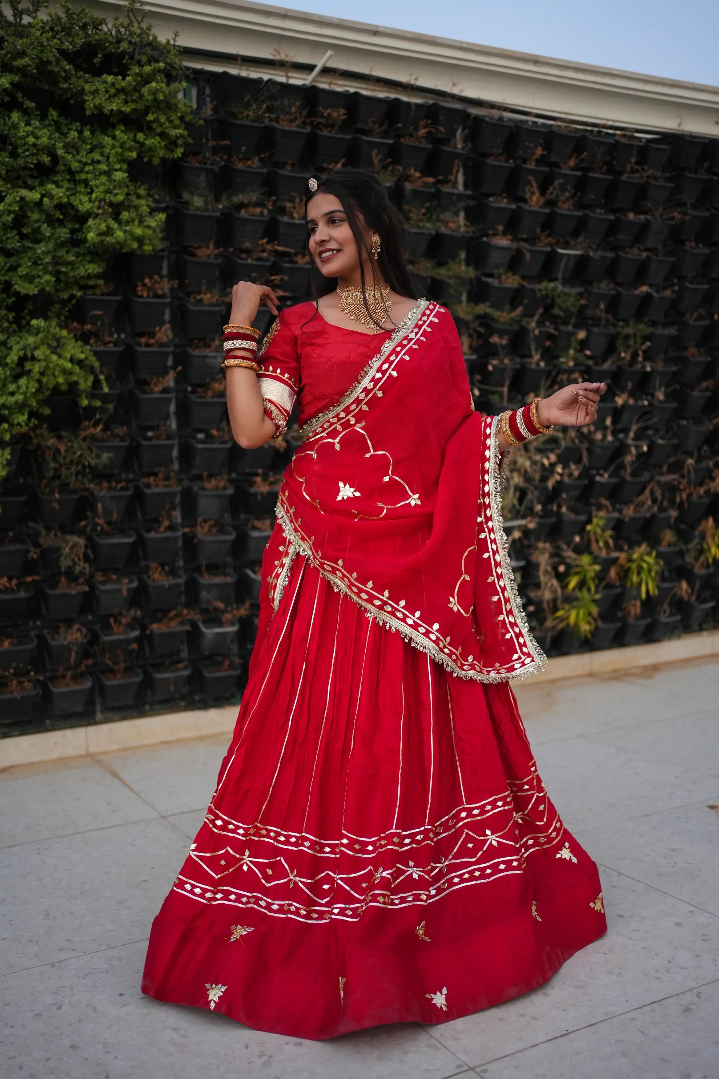 Rajasthani Lehenga With Kachhi Gota Patti Work
