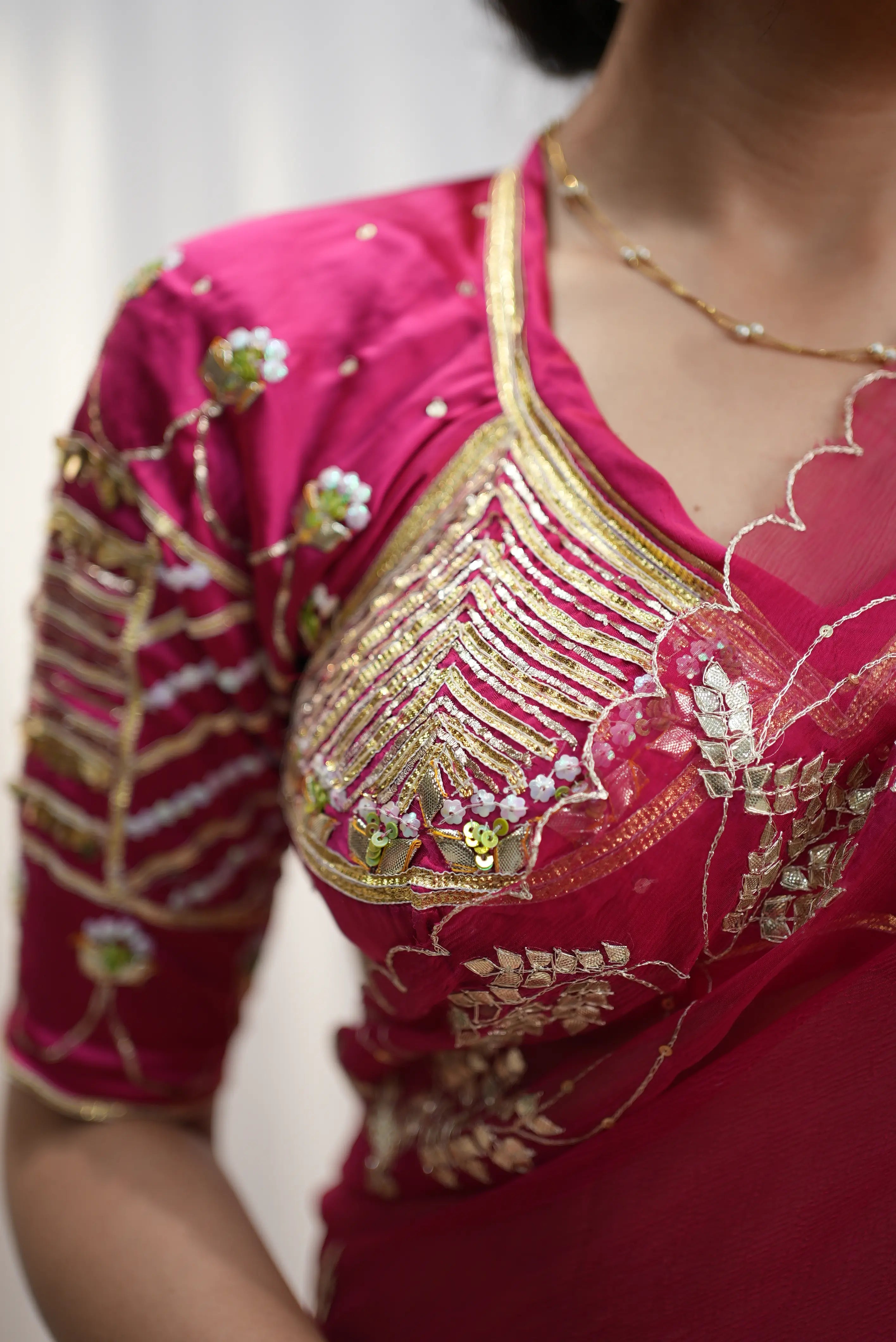 Rajasthani Aangi Blouse With Kacchi Gota Patti & Sequence Work