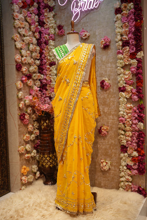 RAJASTHANI KACCHI GOTAPATTI WORK SAREE WITH HEAVY GOTAPATTI WORK (WITH BLOUSE)  ##SR497