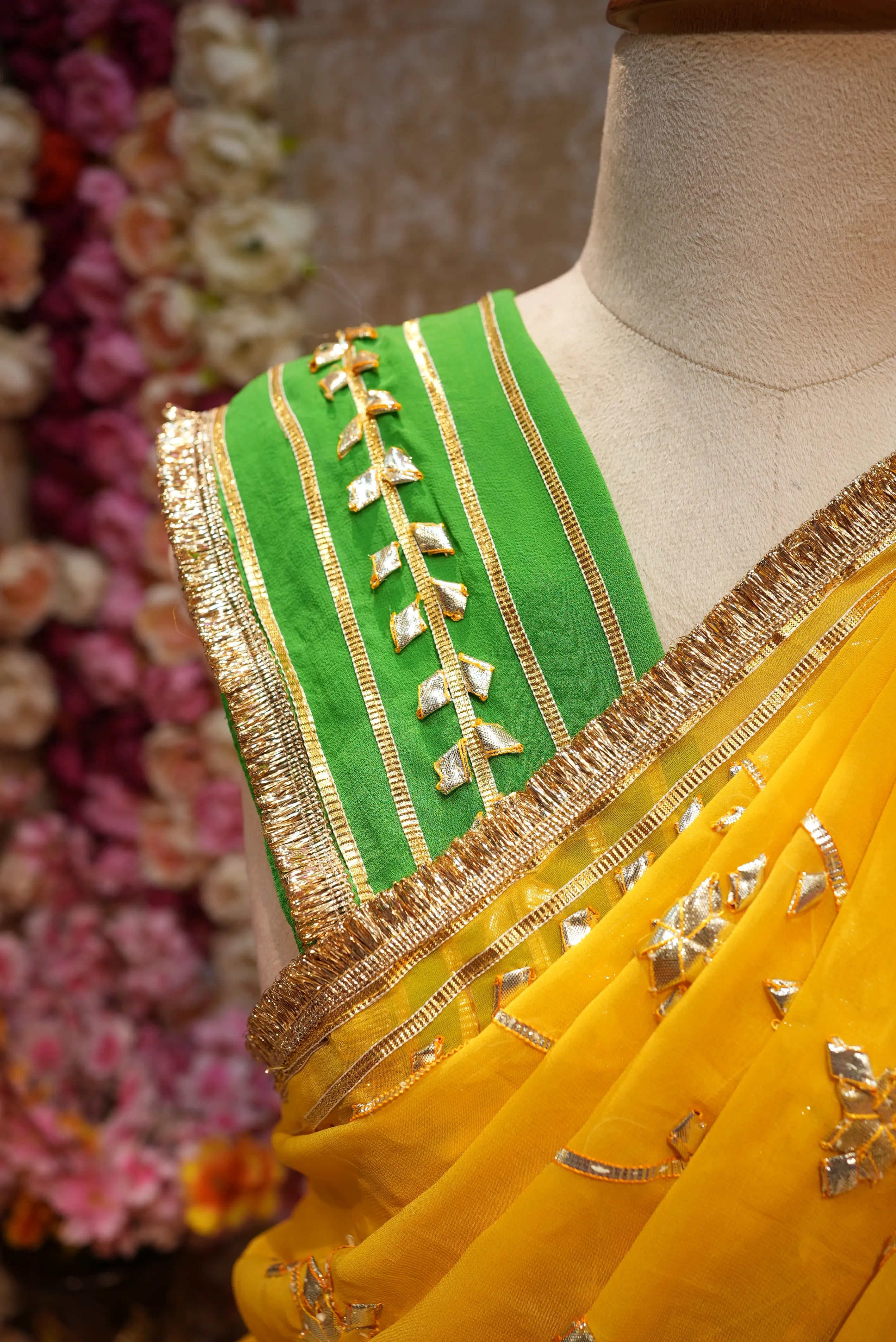 Rajasthani Kacchi Gota Patti Saree with Heavy Gota Patti Work (With Blouse)