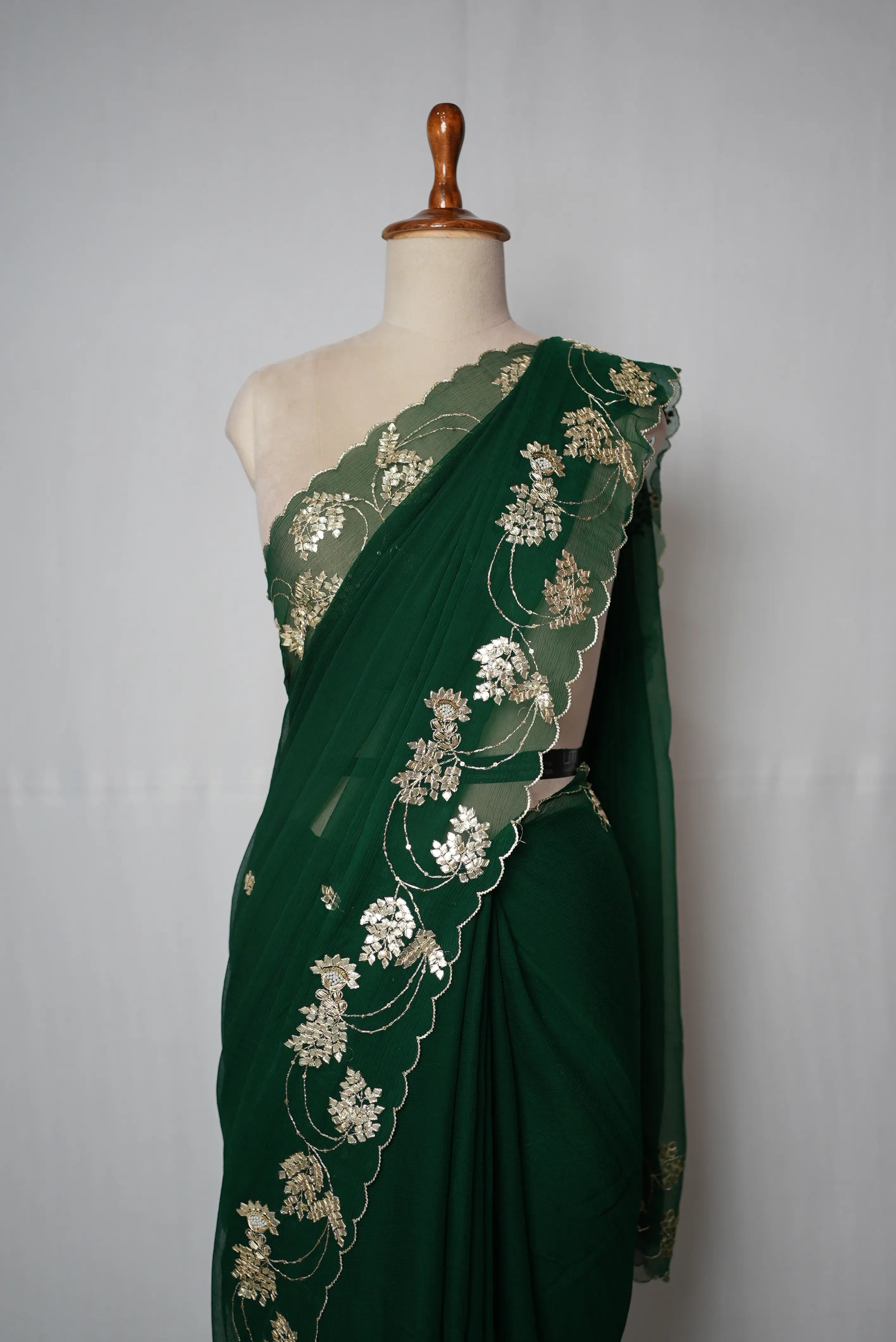 Pure Chiffon Gota Patti Handwork Saree