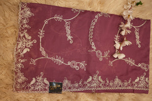 VINTAGE WORK HEAVY LOOKING SAREE WITH RUNING BLOUSE  ##SR499