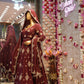 PURE HANDWORK BRIDAL WITH ZARDOSI HANDW0RK ON UPADA SILK FABRIC IN GOWN SHAPE WITH HEAVY HANDWORK DUPATTA ##BR02