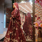 PURE HANDWORK BRIDAL WITH ZARDOSI HANDW0RK ON UPADA SILK FABRIC IN GOWN SHAPE WITH HEAVY HANDWORK DUPATTA ##BR02