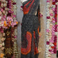 BLACK COLOUR BANDHANI SAREE WITH AARI & MIRROR WORK (WITH BLOUSE) ##SR500