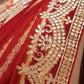 BRIDAL SPECIAL BLOOD RED COLOUR SAREE WITH GOTAPATTI WORK (WITH BLOUSE)   ##SR467