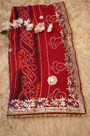 RAJASTHANI HANDWORK CHUNRI WITH GOTAPATTI WORK     ##HC050