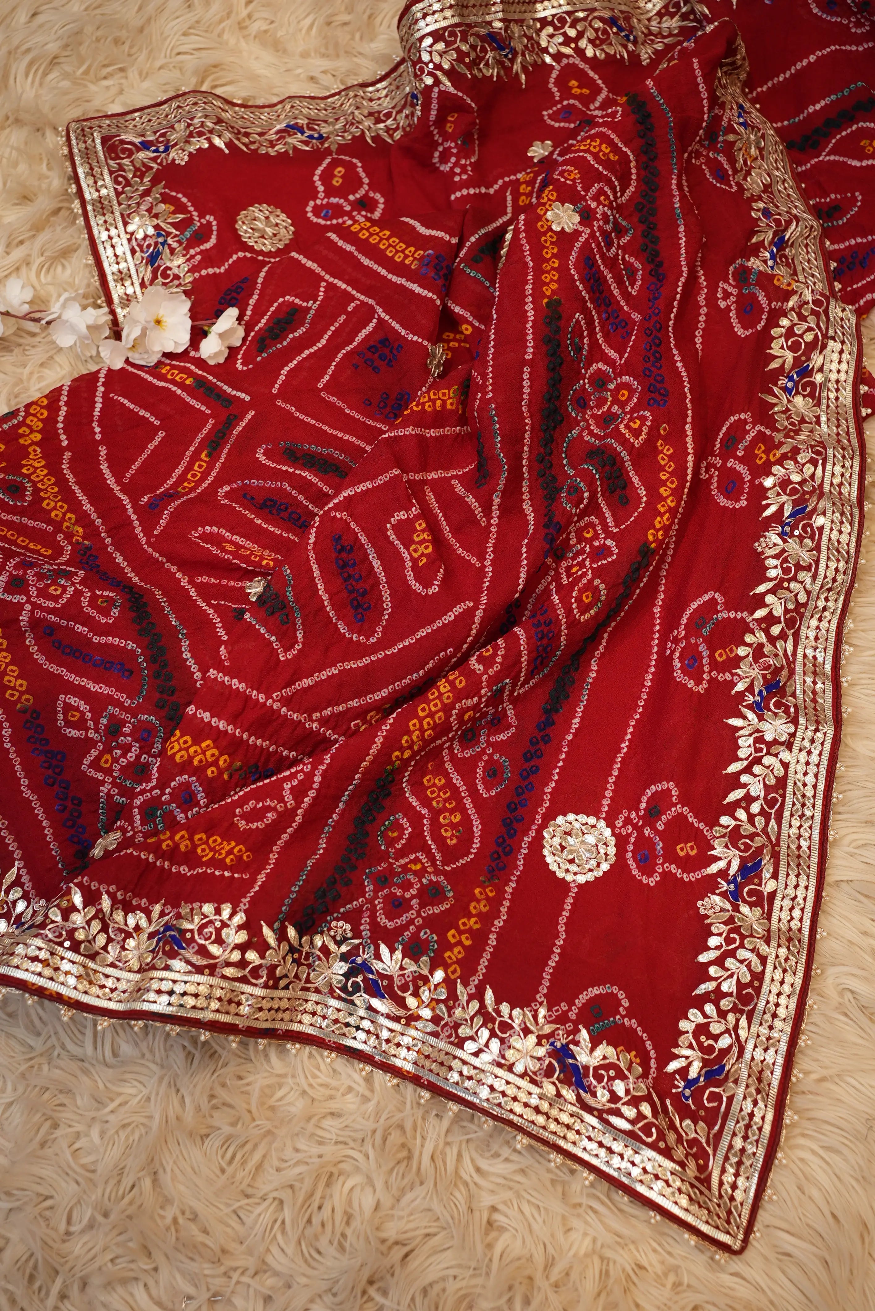 RAJASTHANI HANDWORK CHUNRI WITH GOTAPATTI WORK
