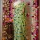 FLOWER PRINT CELEBRITY STYLE SAREE WITH CUTDANA WORK ON CHIFFON FABRIC (WITH BLOUSE)  ##SR0345