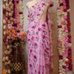 FLOWER PRINT CELEBRITY STYLE SAREE WITH CUTDANA WORK ON CHIFFON FABRIC (WITH BLOUSE)  ##SR0345