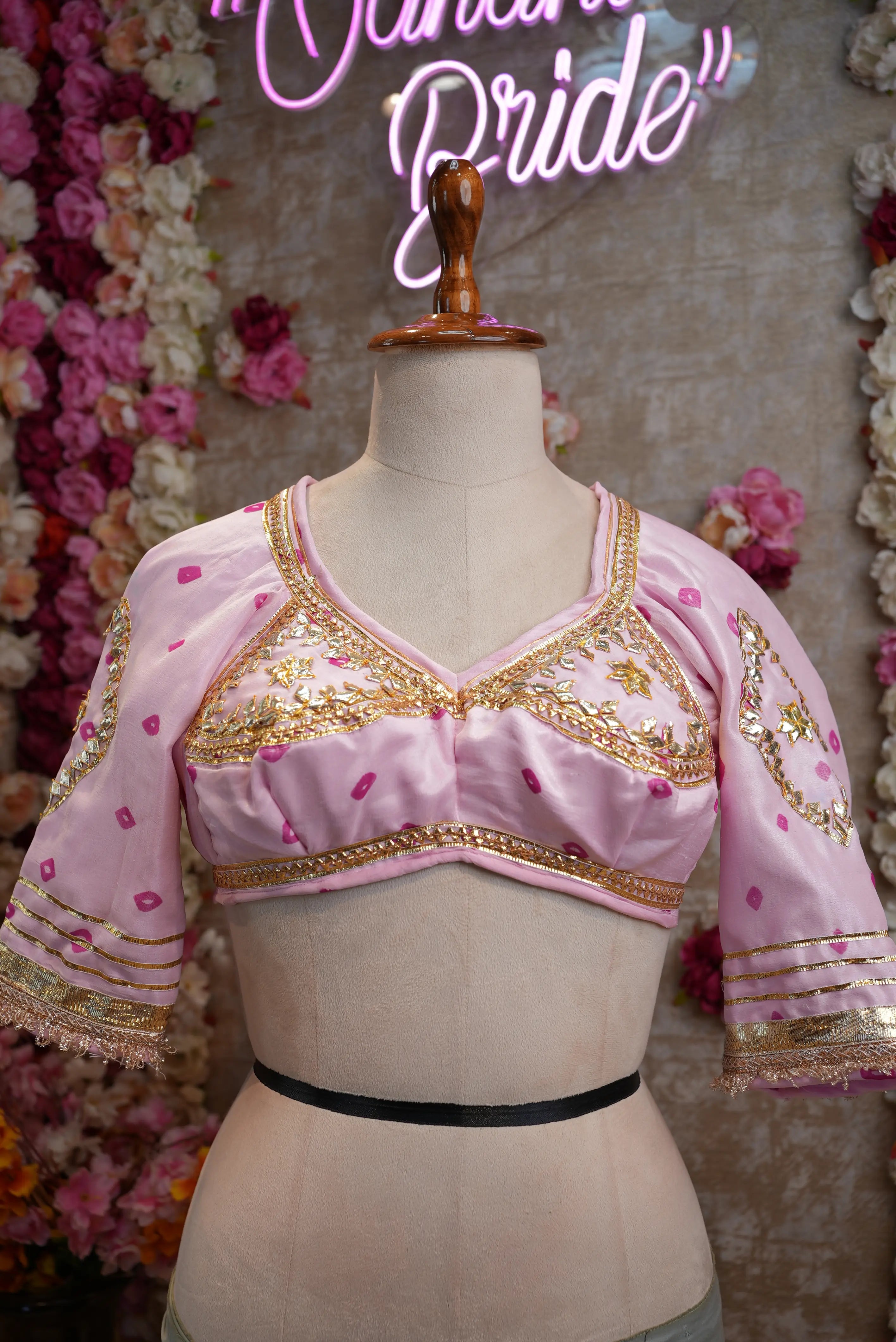 Bhandej Rajasthani Aangi Blouse with Kacchi Gota Patti Work (PRE-BOOKING ITEM)