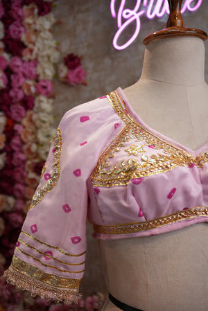 RAJASTHANI AANGI BLOUSE WITH KACCHI GOTAPATTI WORK (PRE-BOOKING ITEM)  ##HB200