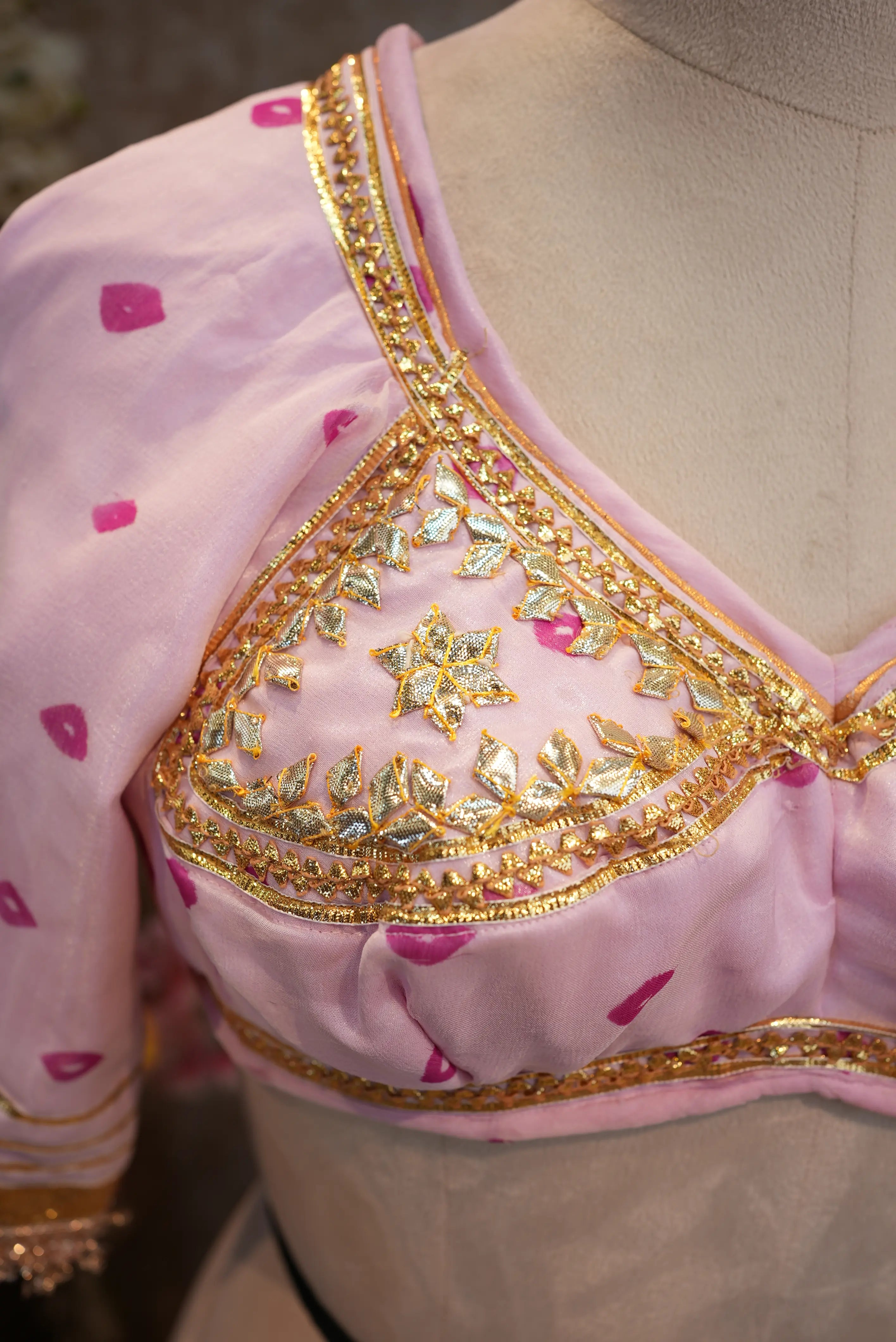 Bhandej Rajasthani Aangi Blouse with Kacchi Gota Patti Work (PRE-BOOKING ITEM)