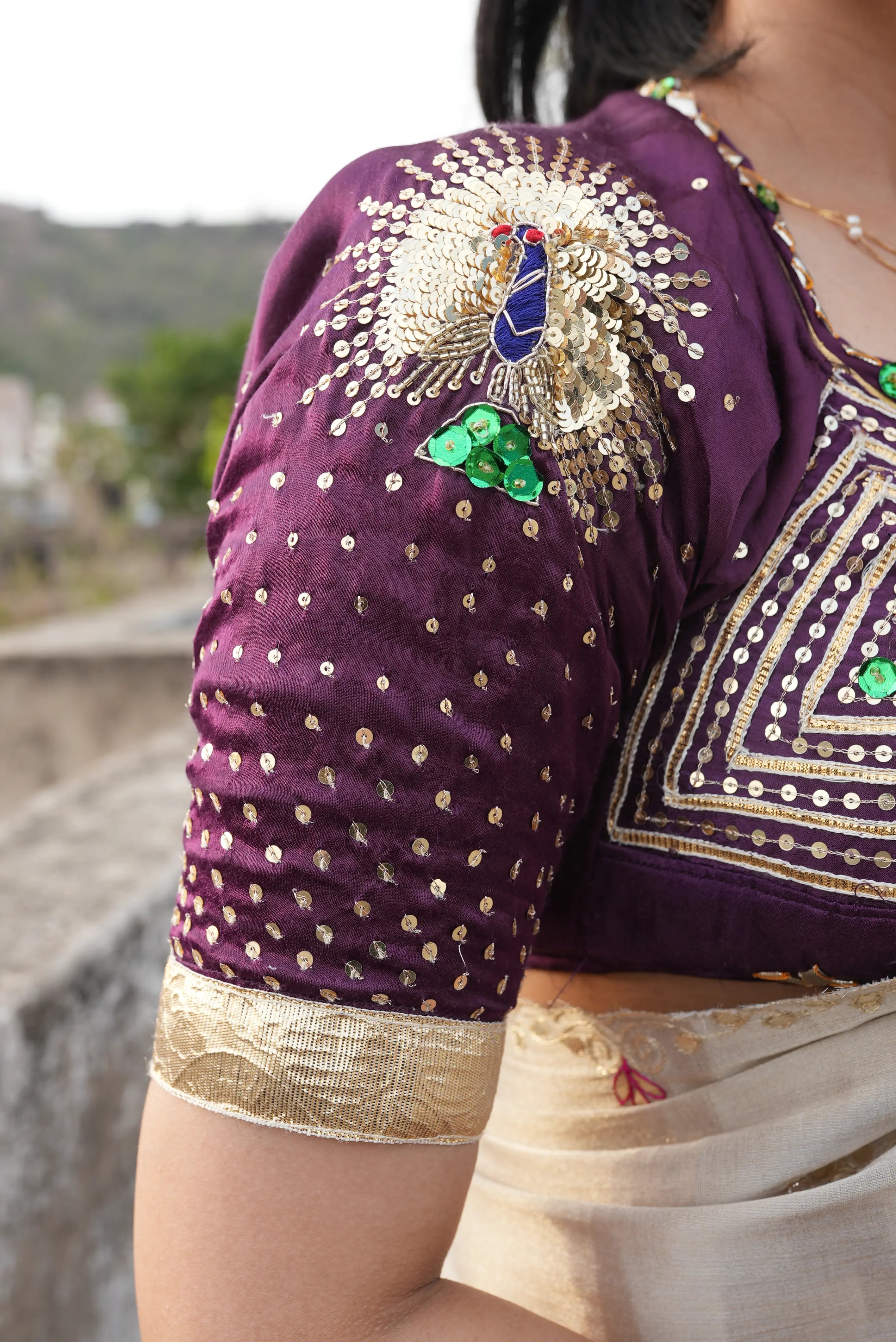 Morni Rajasthani Aangi Blouse With Kacchi Gota Patti & Sequence Work
