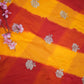 ROYAL CHINON FABRIC LEHERIYA SAREEE IN TWO DIFFERENT DESIGN (WITH  BLOUSE) ##SR0244