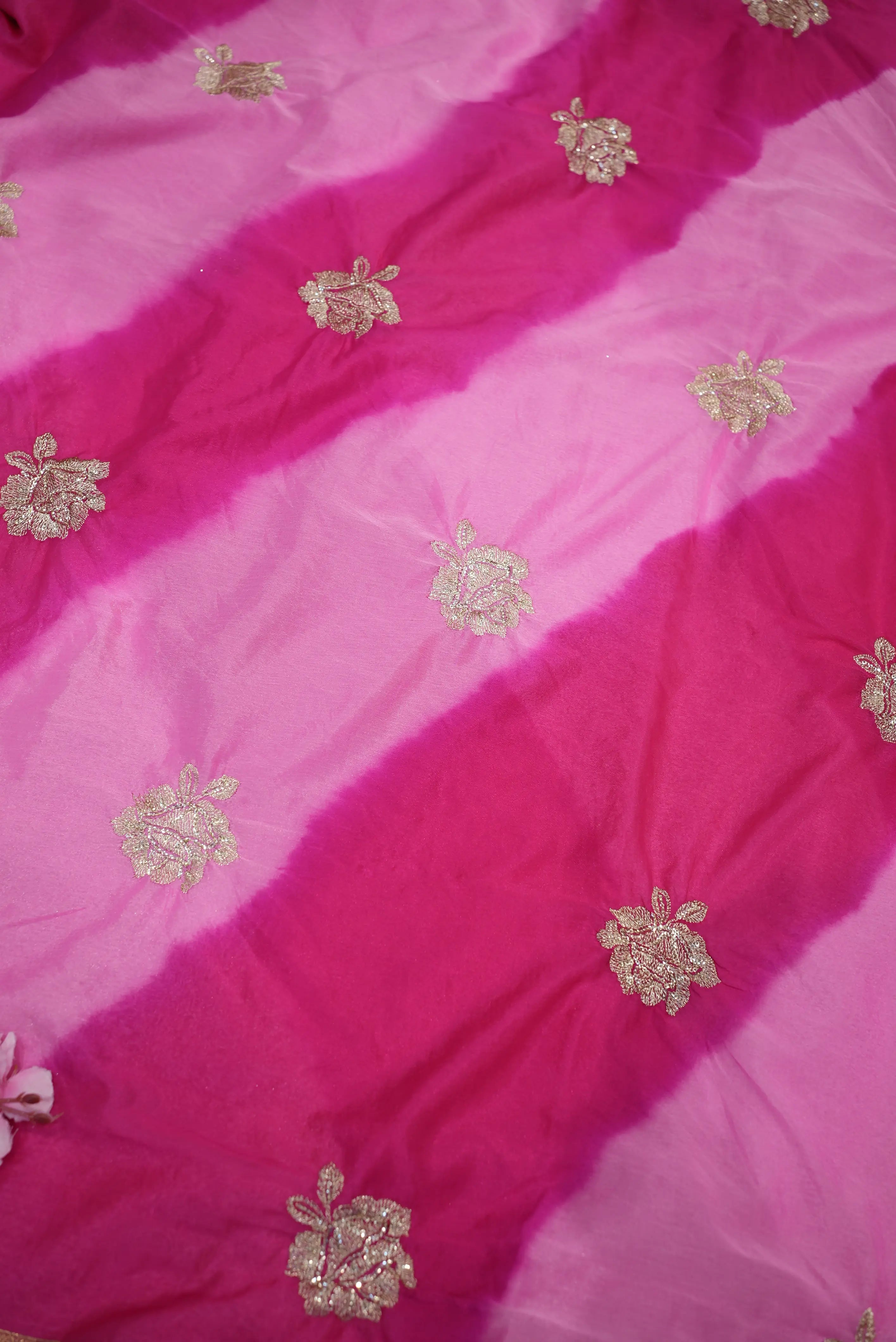 Royal Chinon Leheriya Saree in Two Designs (With Blouse)