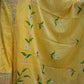 MALKCOTTON FABRIC 3- PIECE SUIT WITH EMBROIDERY WORK WITH BRUSH PAINTINGDUPATTA (YELLOW) ##SP080