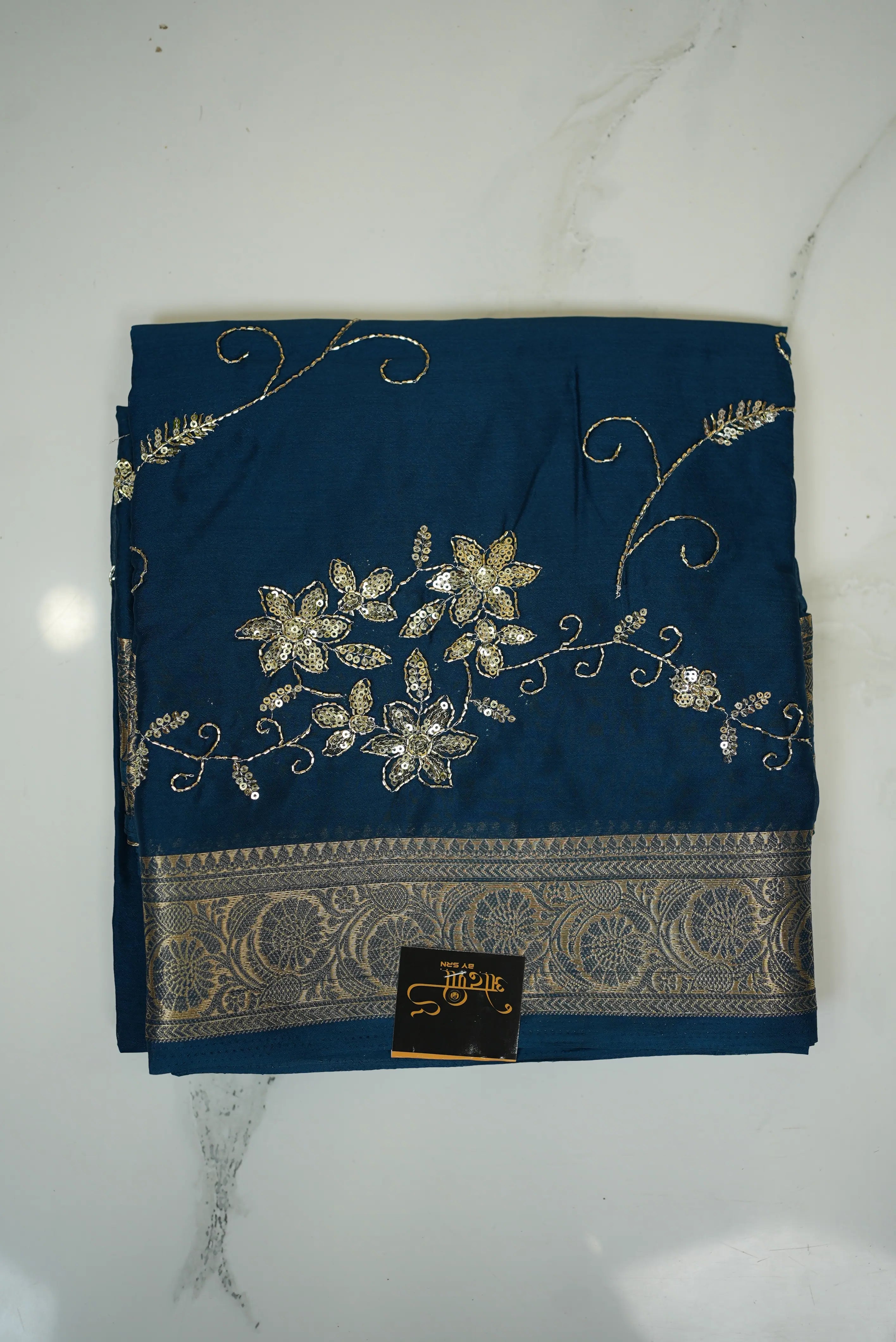 Jaal Pattern & Panel Work Saree With Zari Border (With Blouse)