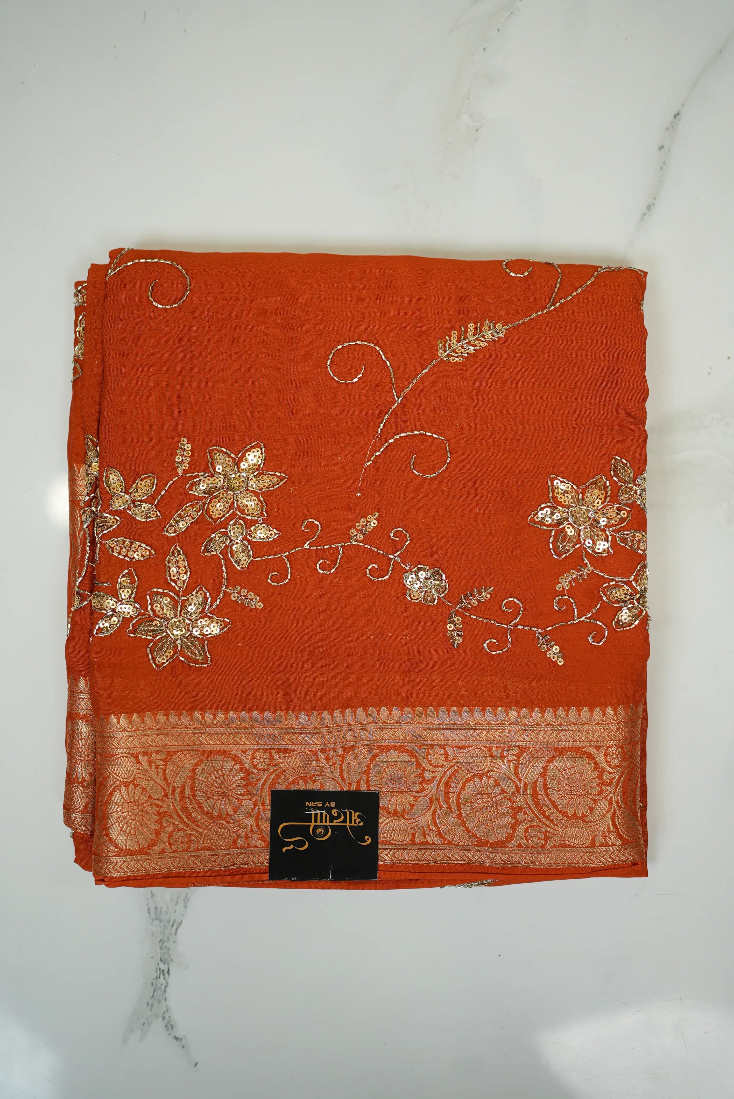 Jaal Pattern & Panel Work Saree With Zari Border (With Blouse)