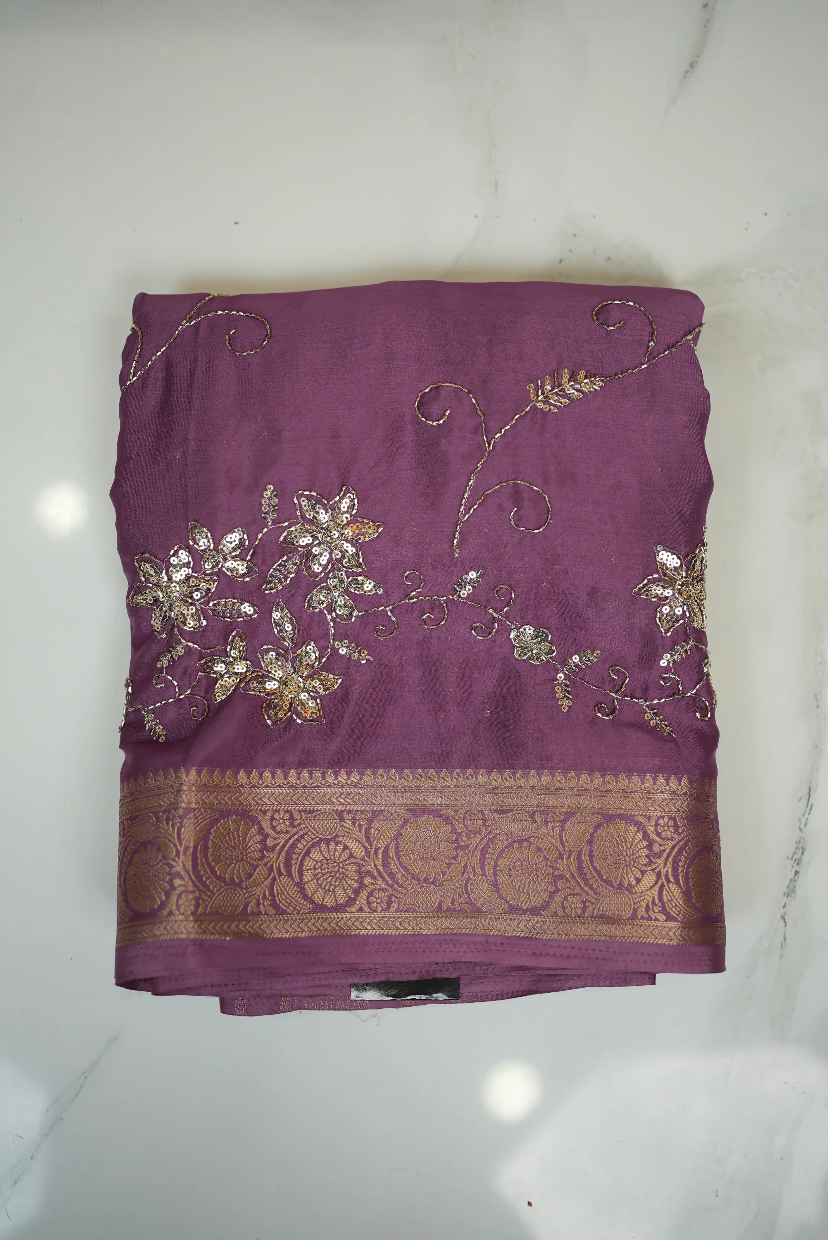 Jaal Pattern & Panel Work Saree With Zari Border (With Blouse)